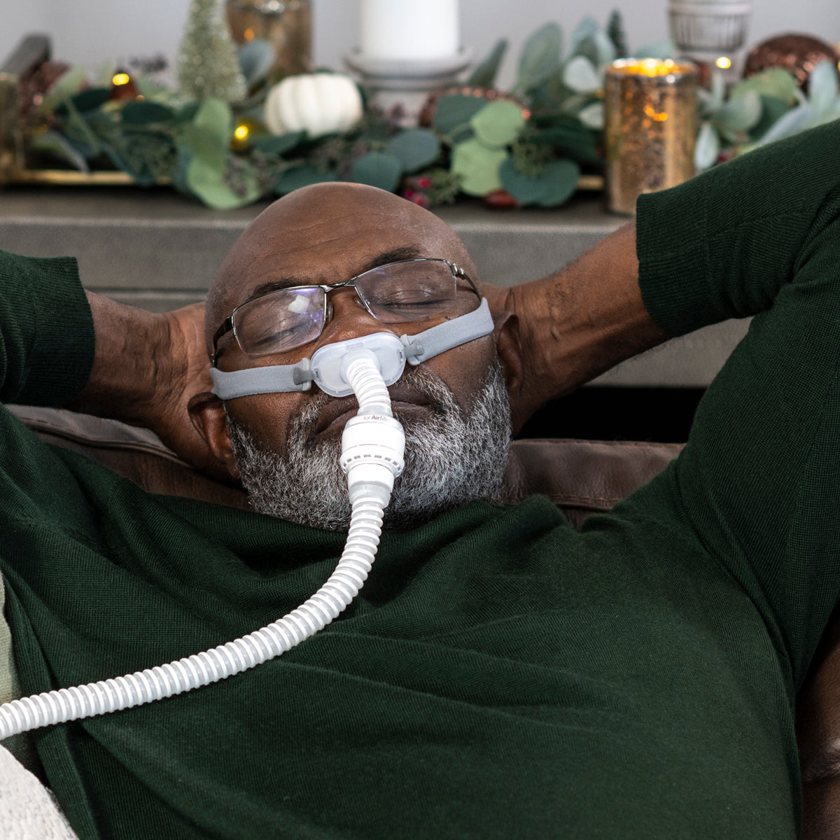 Man using a CPAP machine