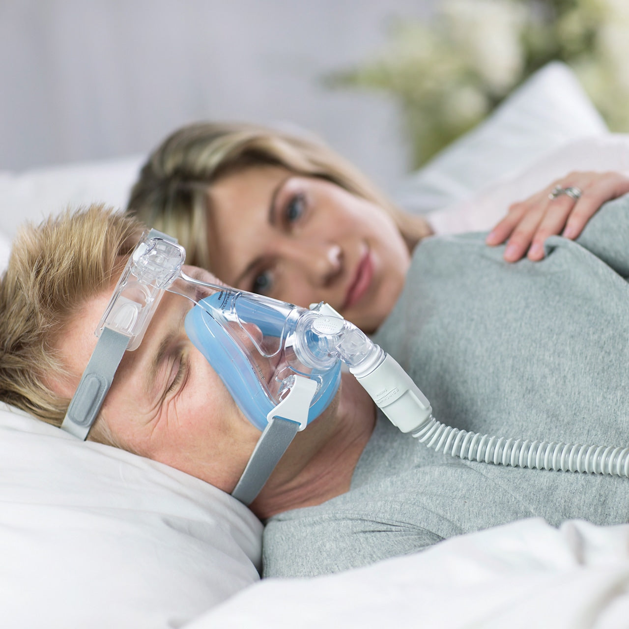 Man Wearing Amara Gel CPAP Mask