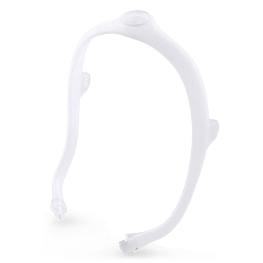A transparent silicone frame designed for CPAP/BiPAP masks, showing a full face mask attachment area.