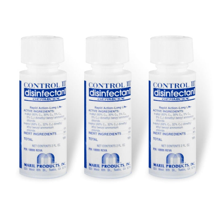 Control III Disinfectant Bottle 2oz travel size 3-Pack