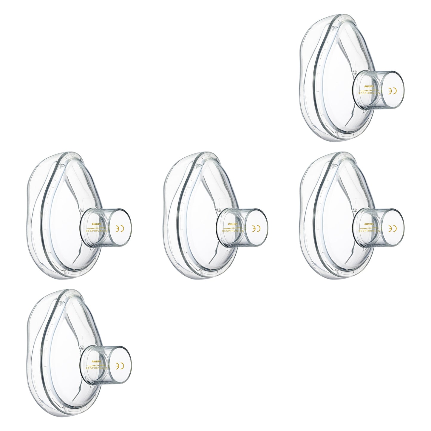 Set of 5 Lifetouch Masks  on a white background