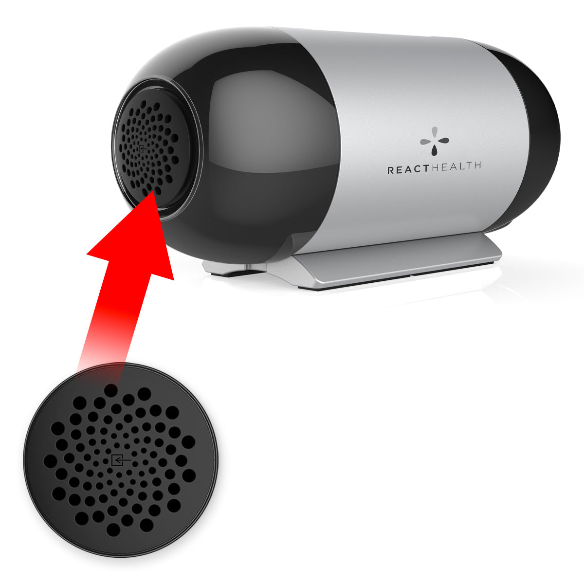 Luna Travel CPAP Filter Cover Placement Diagram