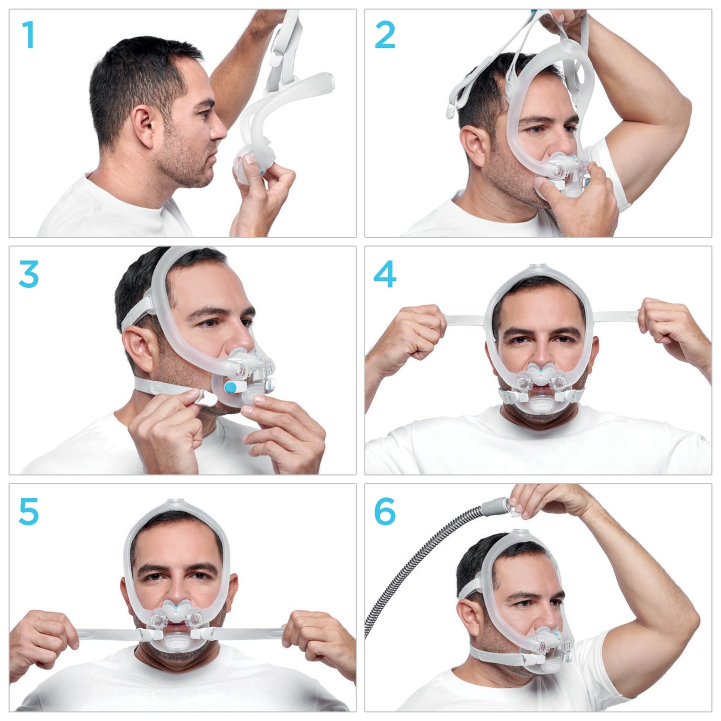 resmed airfit x30i oral nasal pillow mask steps to putting on cpap mask