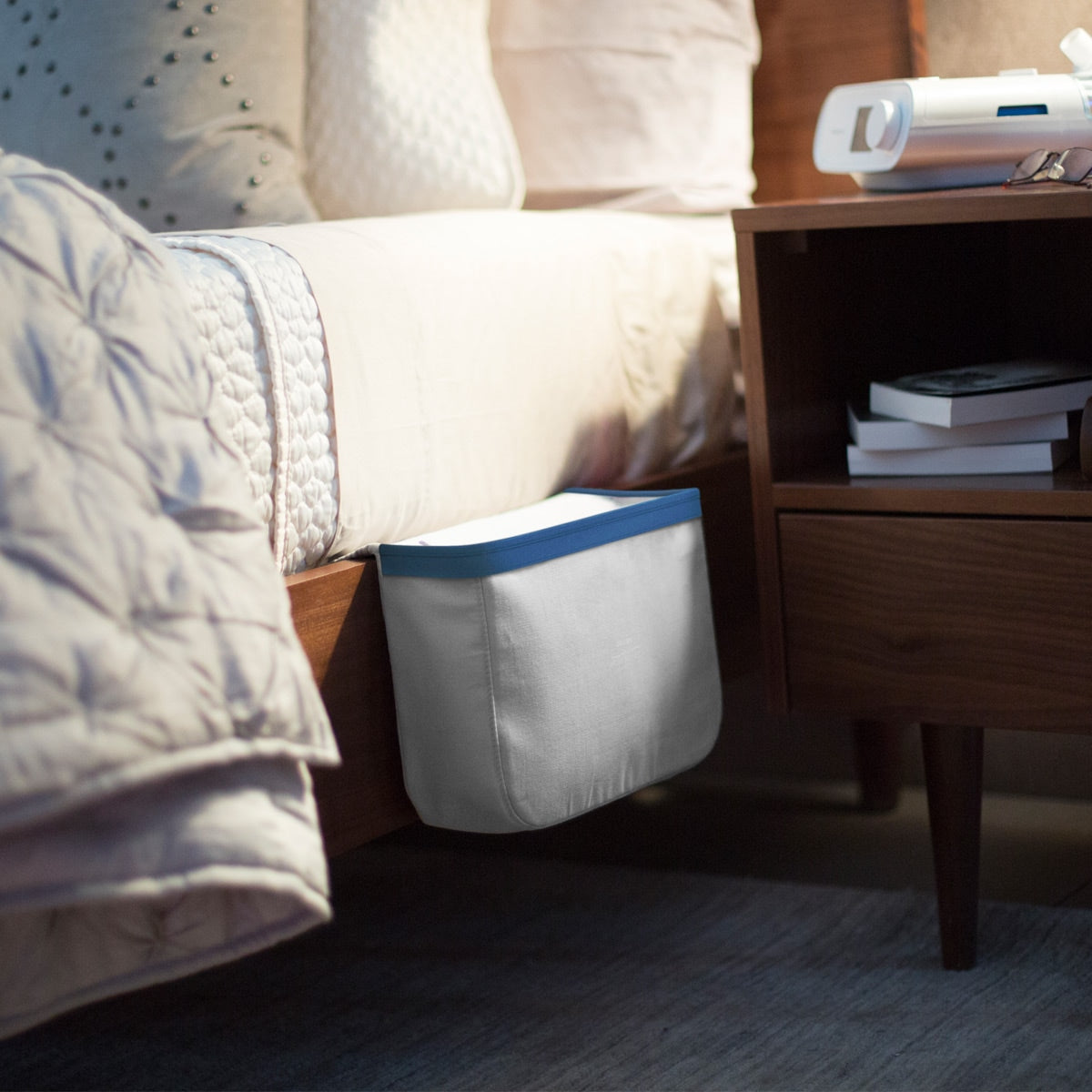 Bedside Organizer attached to a bed