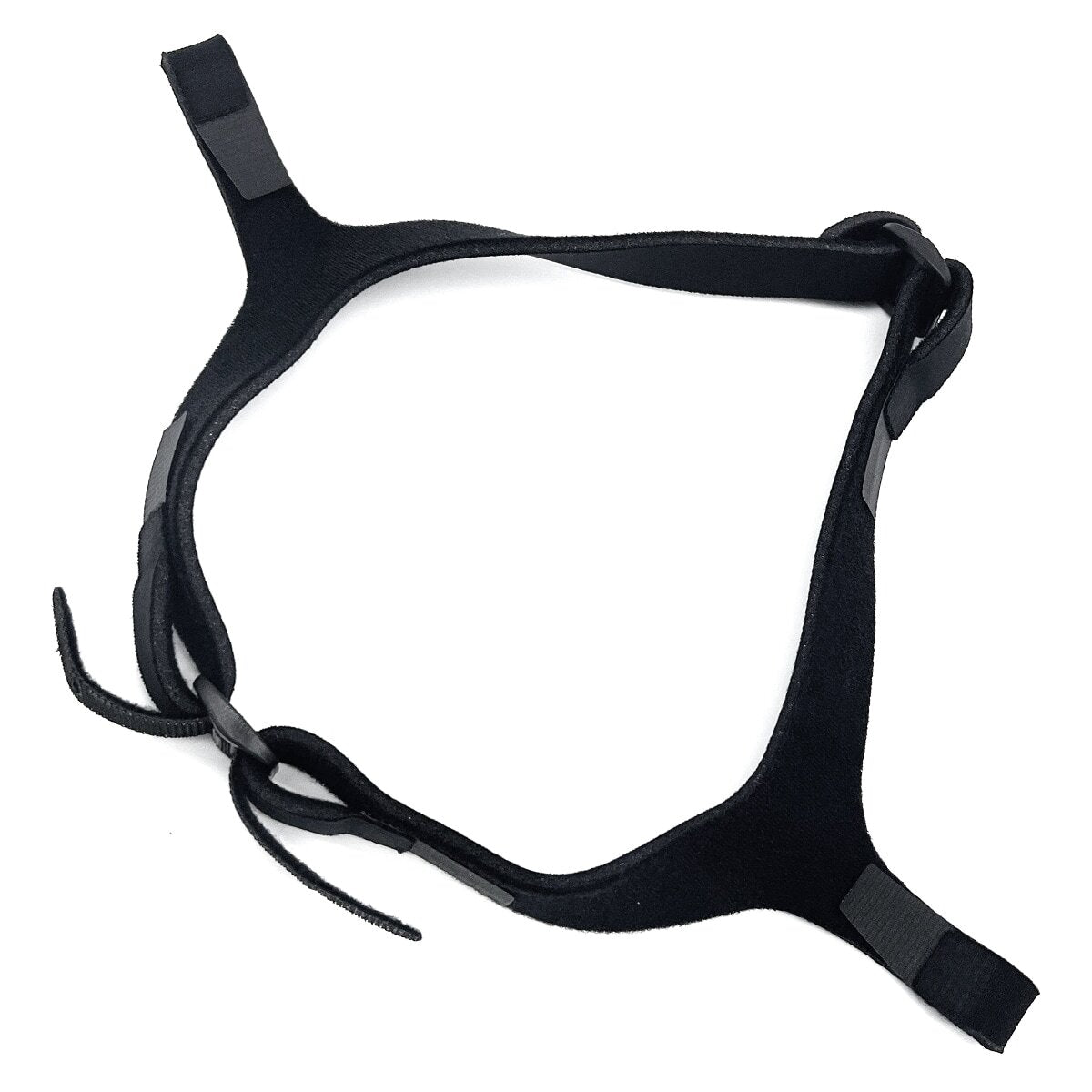 A black headgear for Opus 360 CPAP/BiPAP masks with adjustable straps and a hidden strap release.