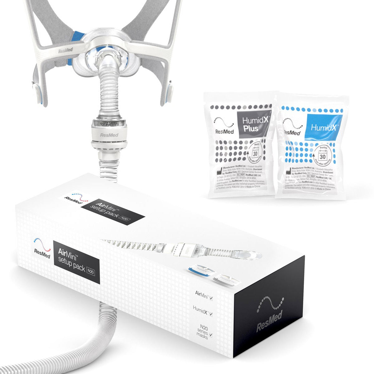 ResMed AirMini Mask pack 新品 Resmed AirMini Mask Setup Pack for AirFit N20 CPAP Mask