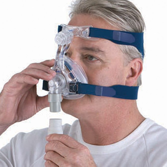 Man Adjusting a Mirage Activa LT CPAP Mask