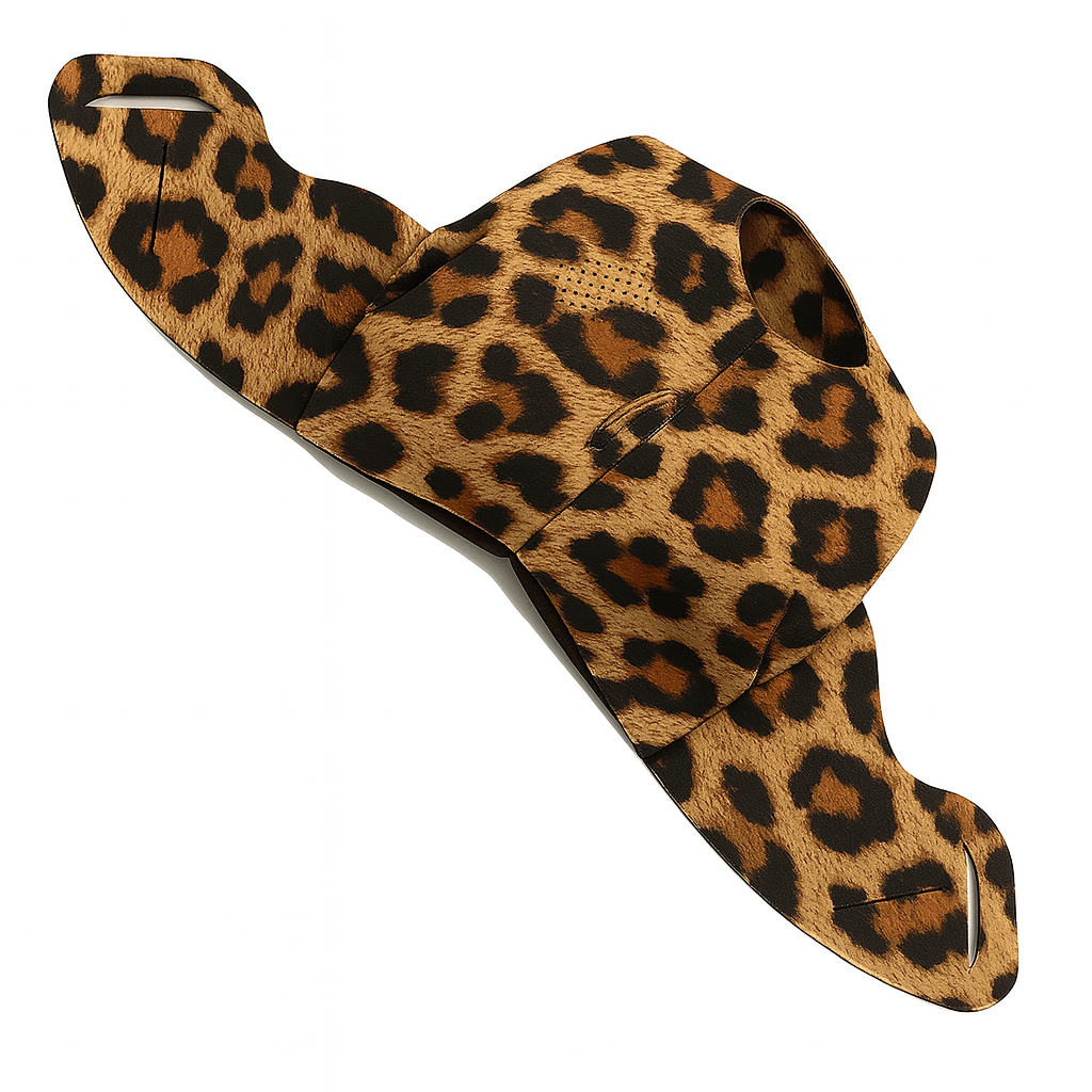 Leopard print cushion on a white background