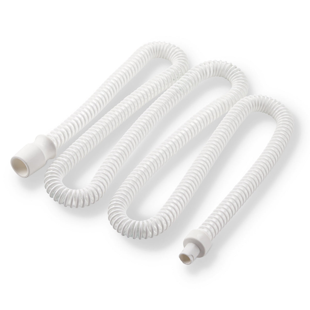 White silicone hose on a white background