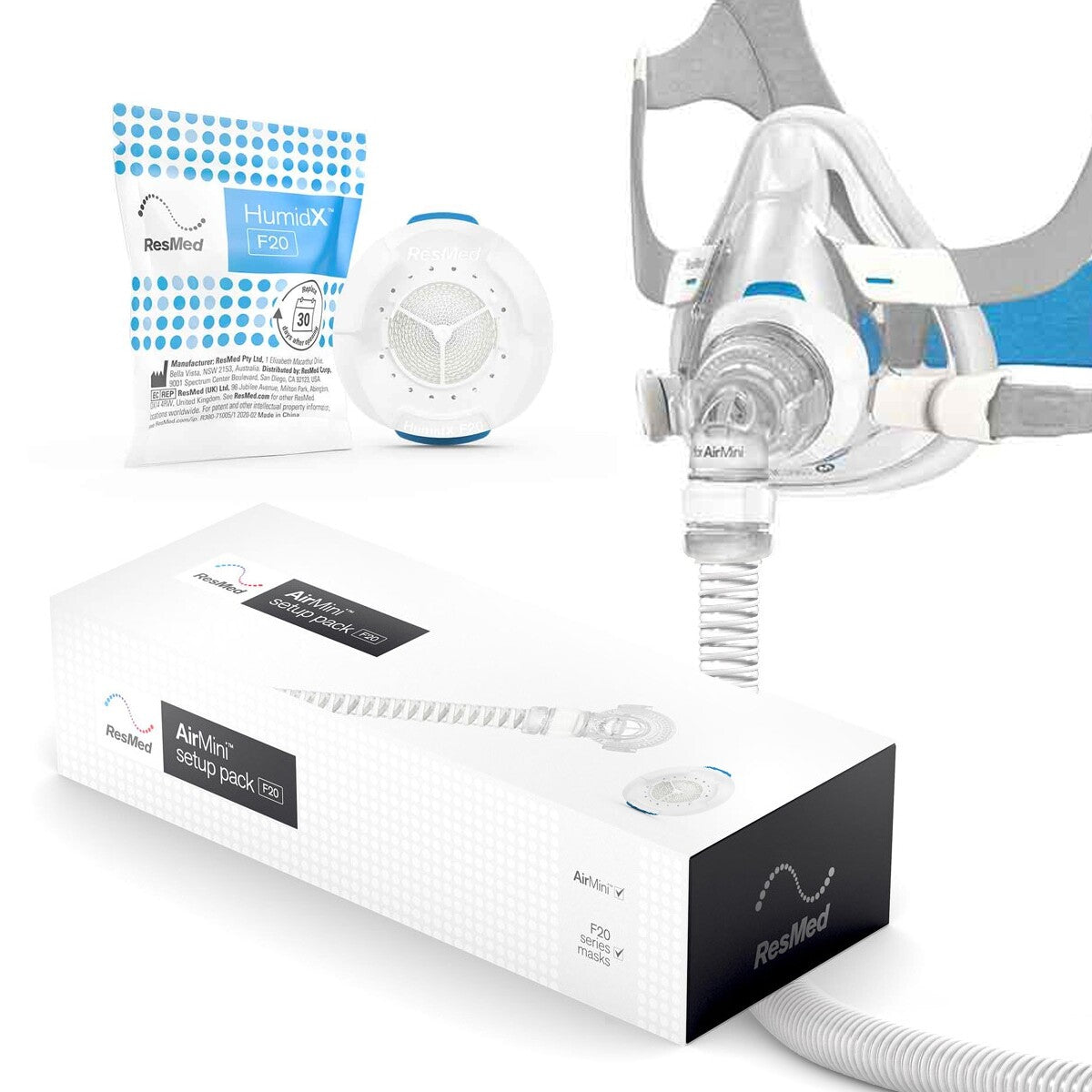 AirMini Setup Pack (with HumidX F20) for AirFit & AirTouch F20 Full Face CPAP Masks