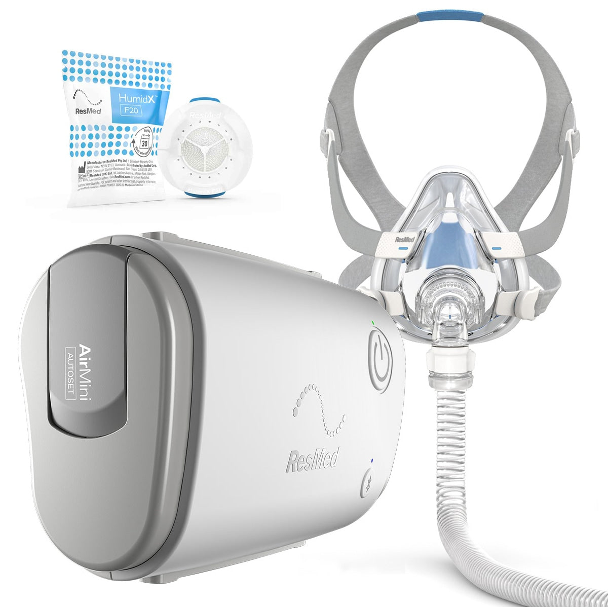 AirMini CPAP Machine with AirFit F20 CPAP Mask and HumidX Filter