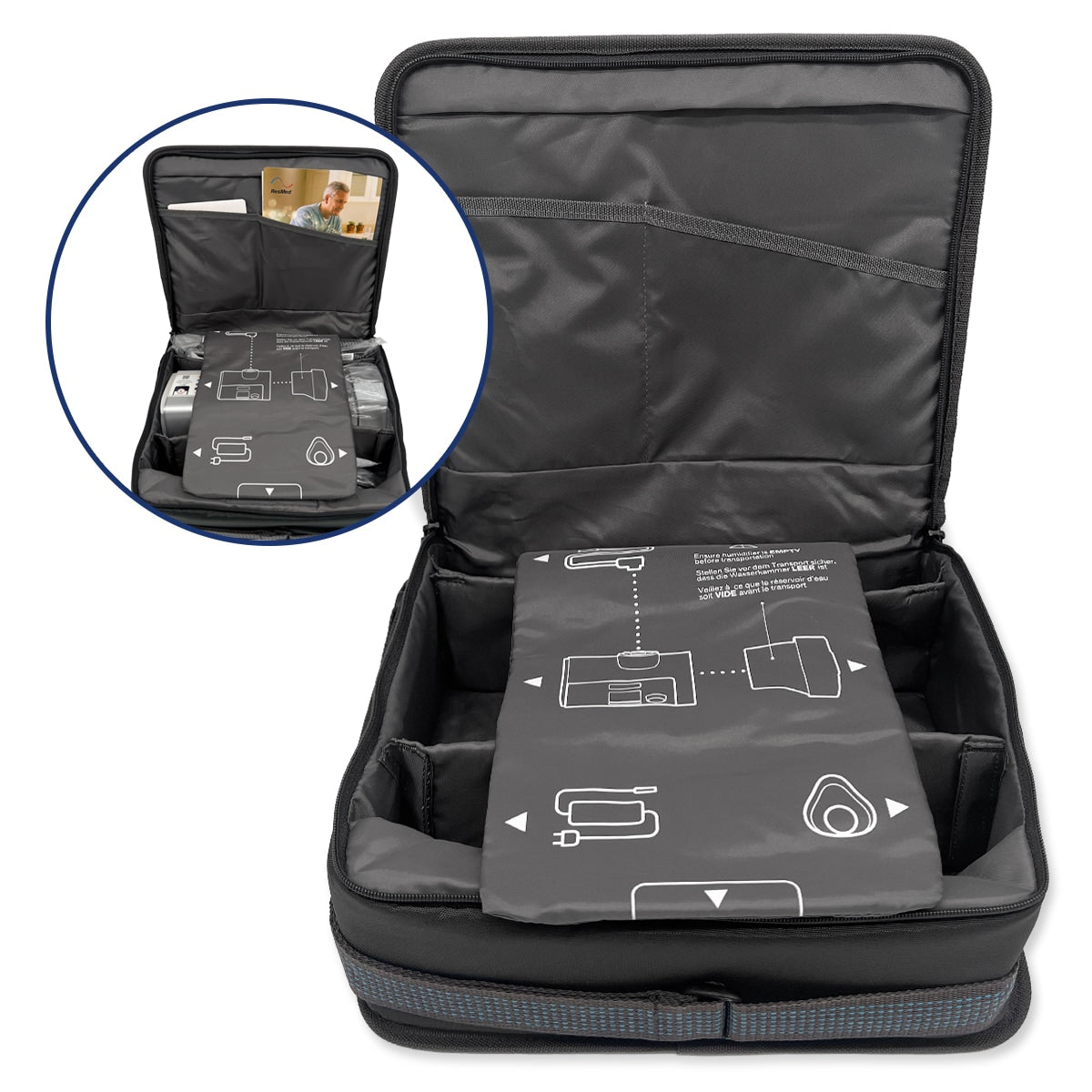 Inside View of Airsense 10 Travel Bag 