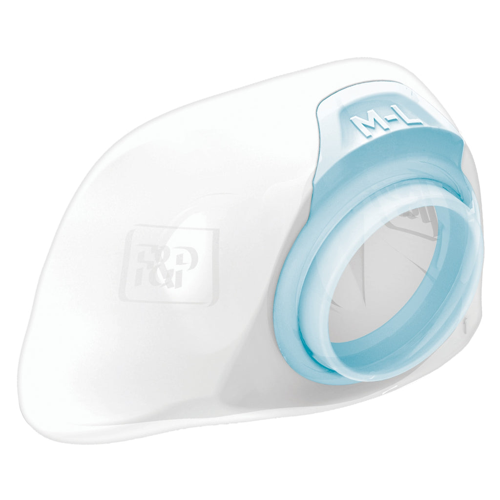 White and blue Brevida CPAP Mask Pillow  on a white background