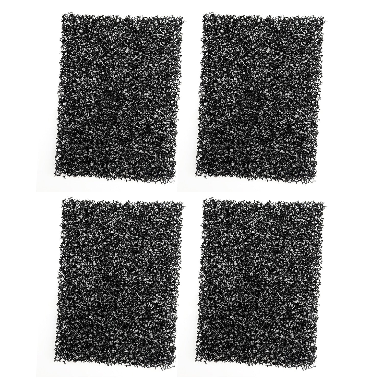 Four black rectangular filters on a white background