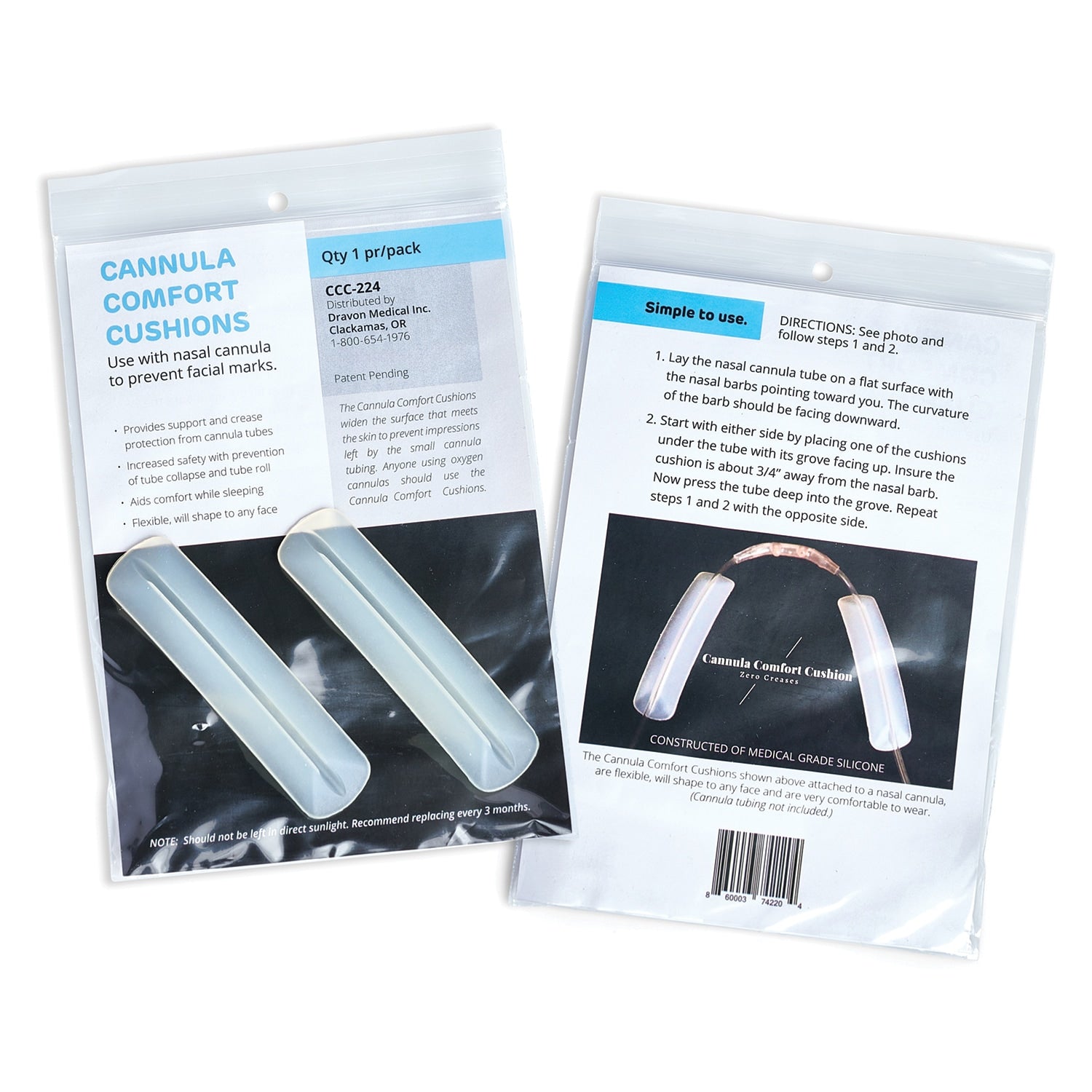 Detailed Packaging for Cannula Comfort Cushions