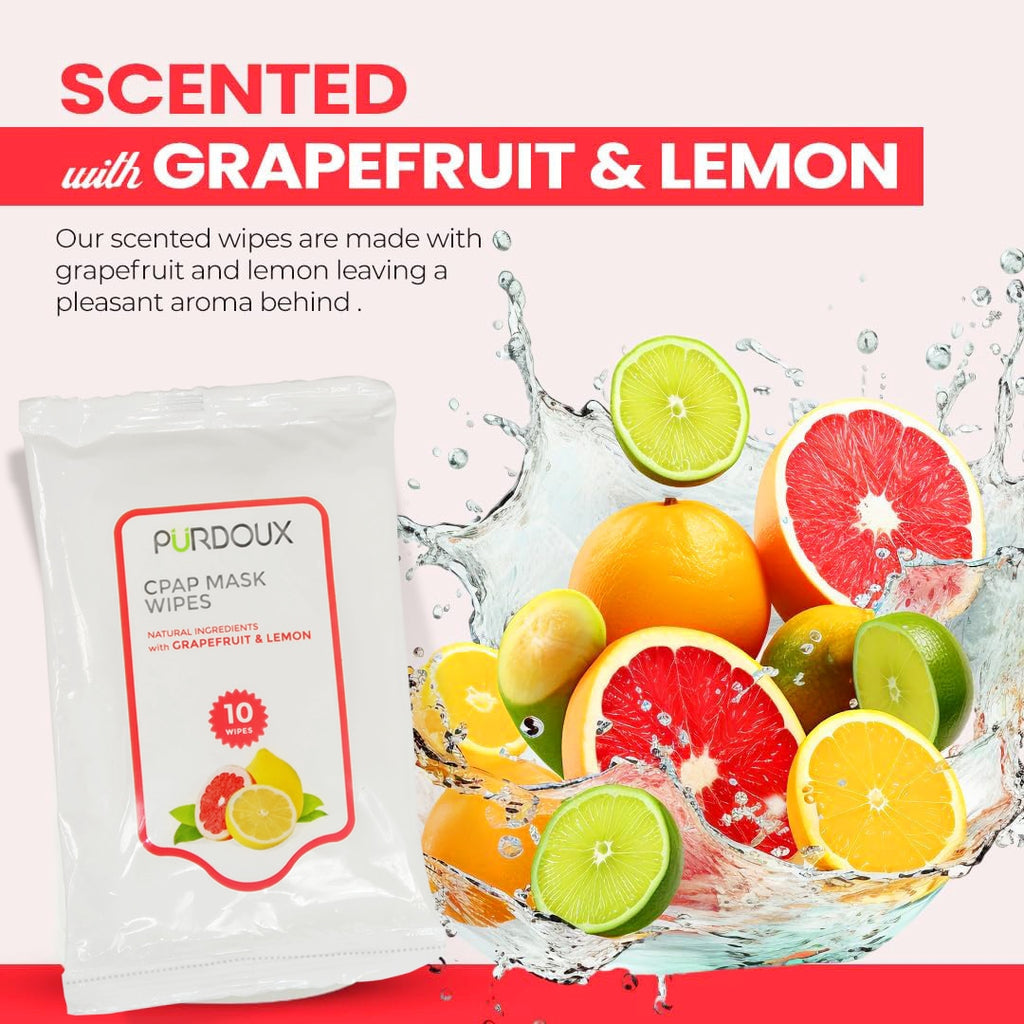 Purdoux Scented Wipes Promo Image with Fruit