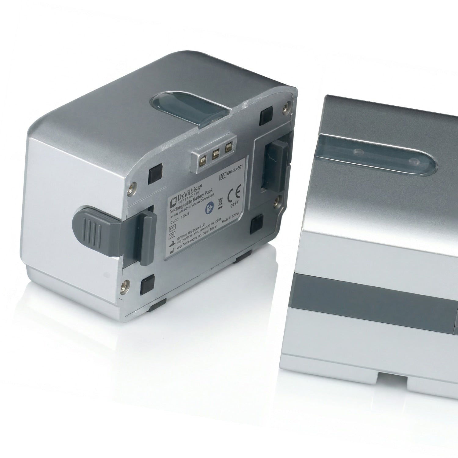 Two silver electronic devices on a white background