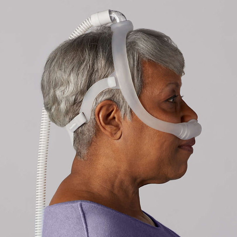 Lady Wearing Dreamwear Nasal CPAP Mask