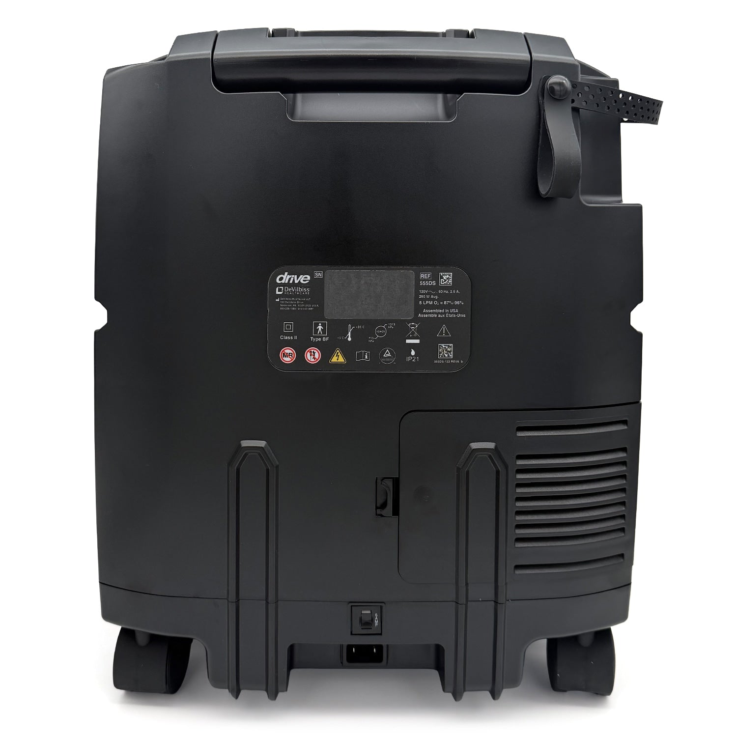 Rear view of Drive 555ds oxygen concentrator