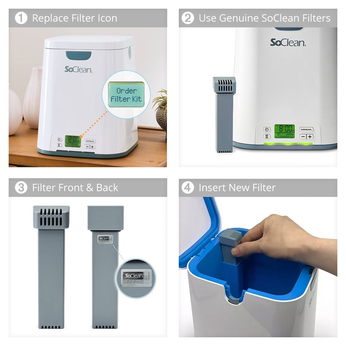 SoClean 2 Cartridge Filter Kit (Includes Universal Hose & Mask Adapter ...
