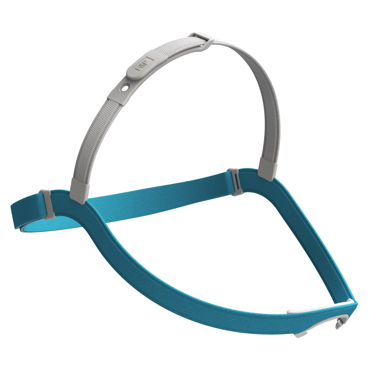 A CapFit Headgear designed for use with Evora Nasal CPAP/BiPAP Masks, featuring a blue head strap and grey adjustable bands.