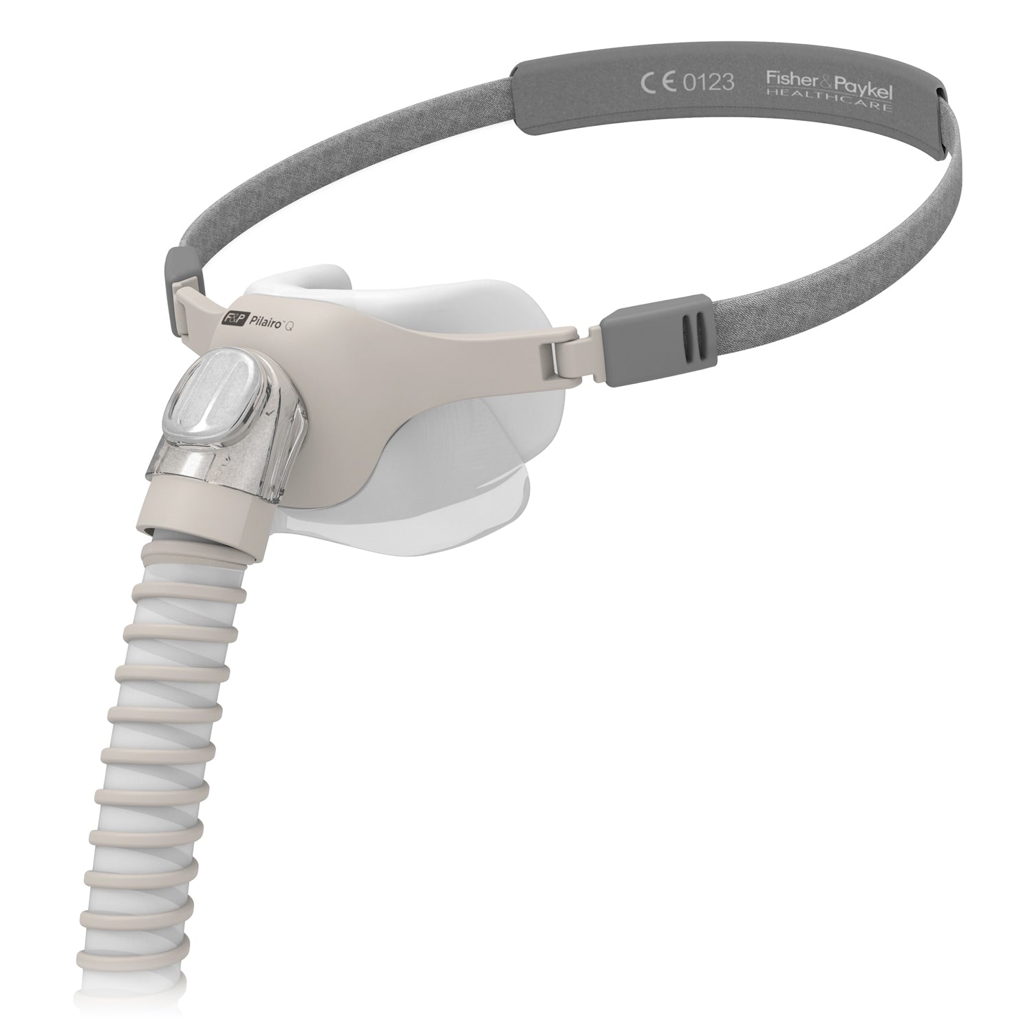 CPAP mask with headgear on a white background
