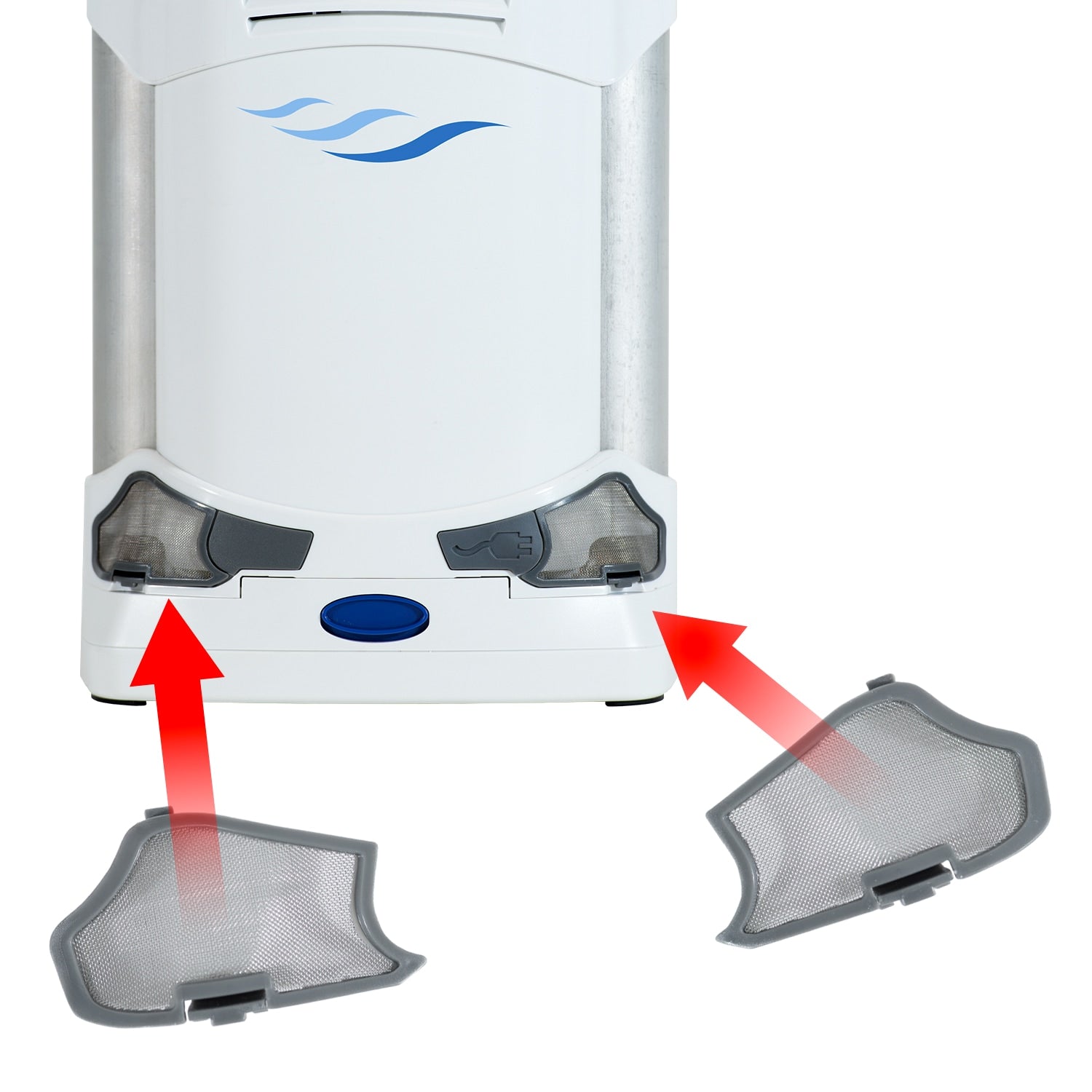 Filter placement for Freestyle comfort oxygen concentrator 