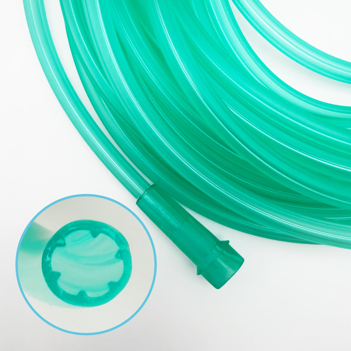GREEN Crush Resistant Multi-Channel 50-Foot Oxygen Supply Tubing