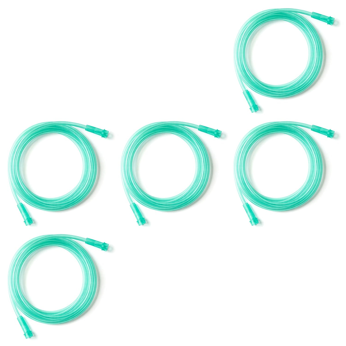 Five pack of Hudson RCI crush resistant green oxygen tubing