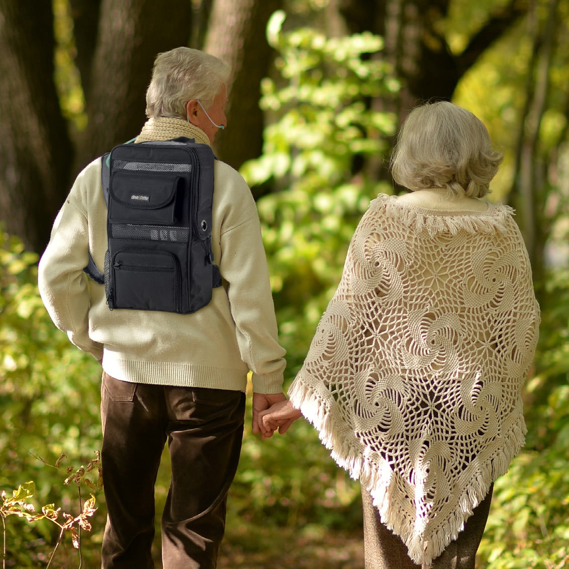 Man Wearing iGo2 Oxygen Concentrator Backpack
