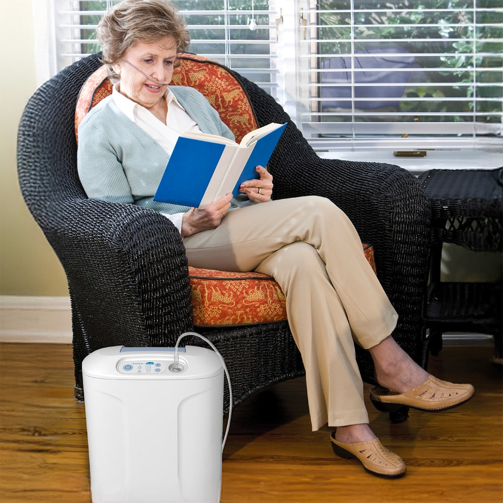 inogen at home oxygen concentrator in use