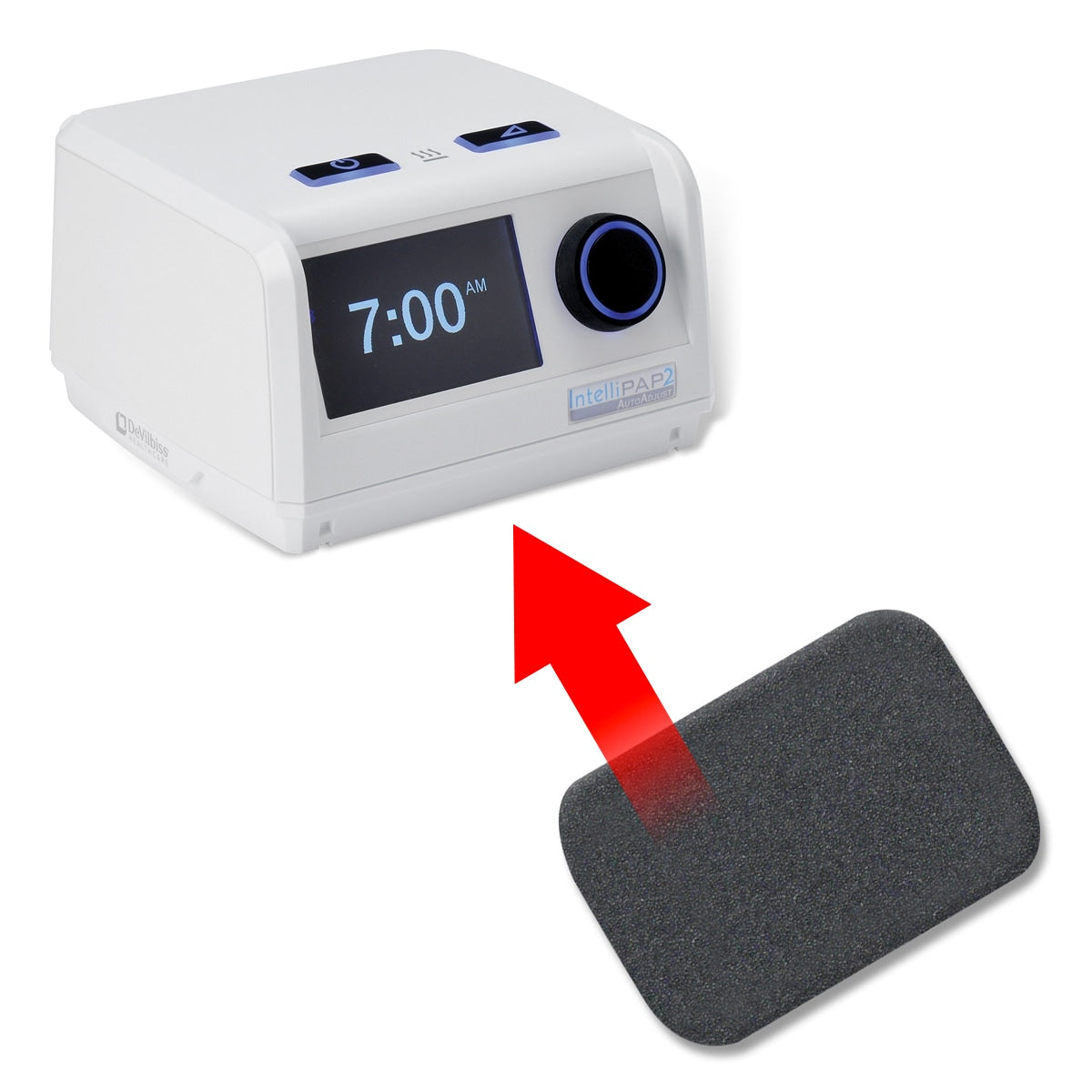 Intellipap 2 reusable filter placement 