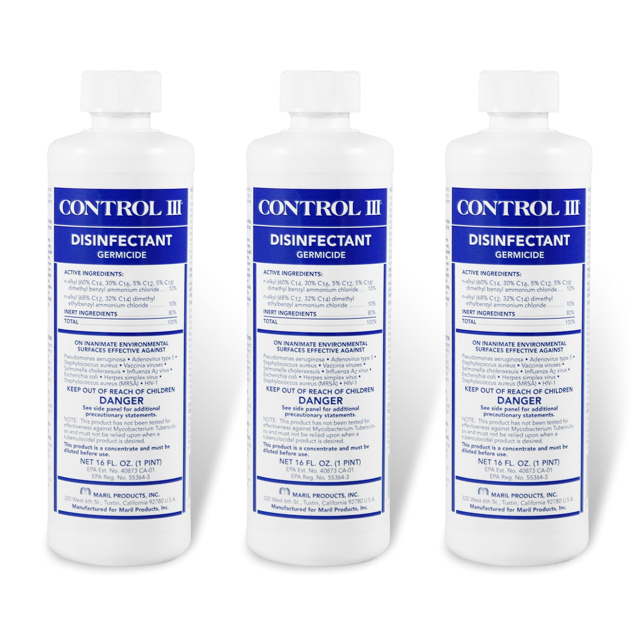 Control III Disinfectant Bottle 16oz 3-Pack
