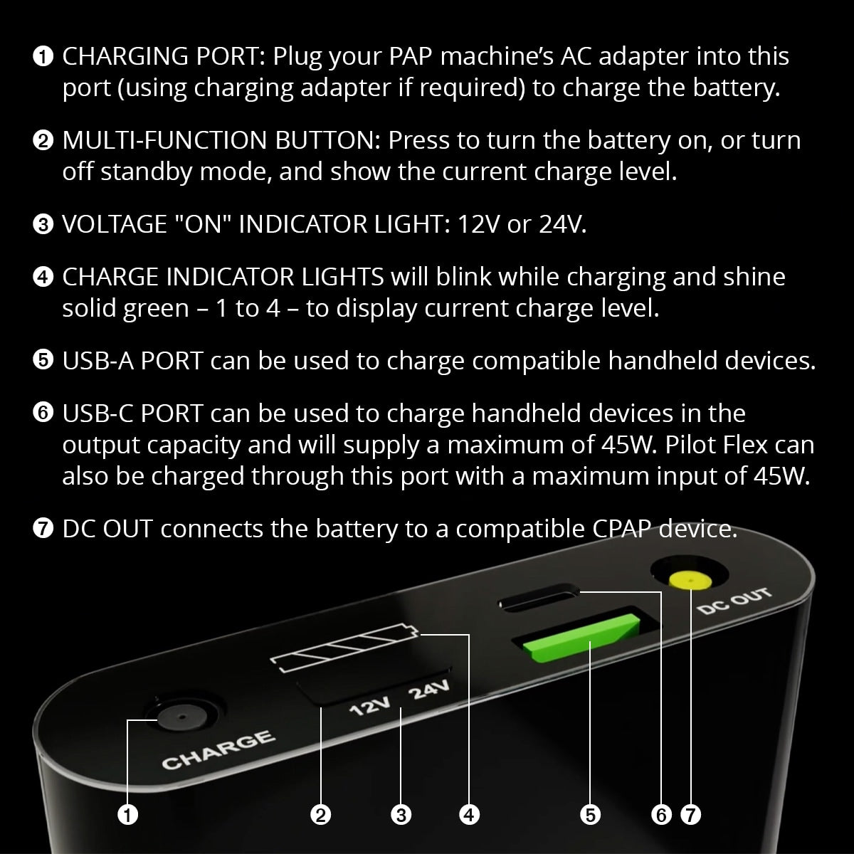 Medistrom Pilot Flex CPAP Battery Control Diagram