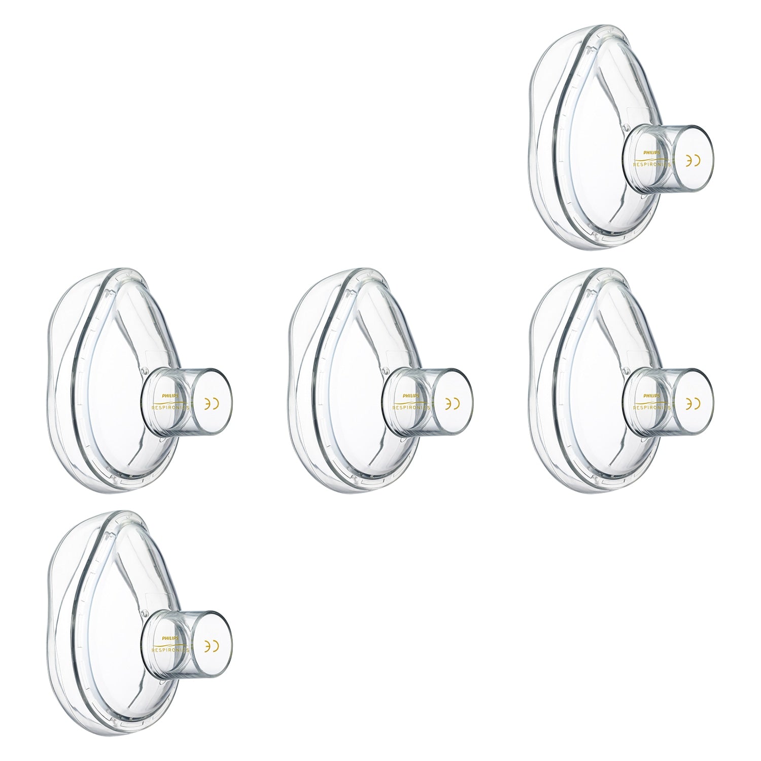 Set of 5 Lifetouch Masks  on a white background