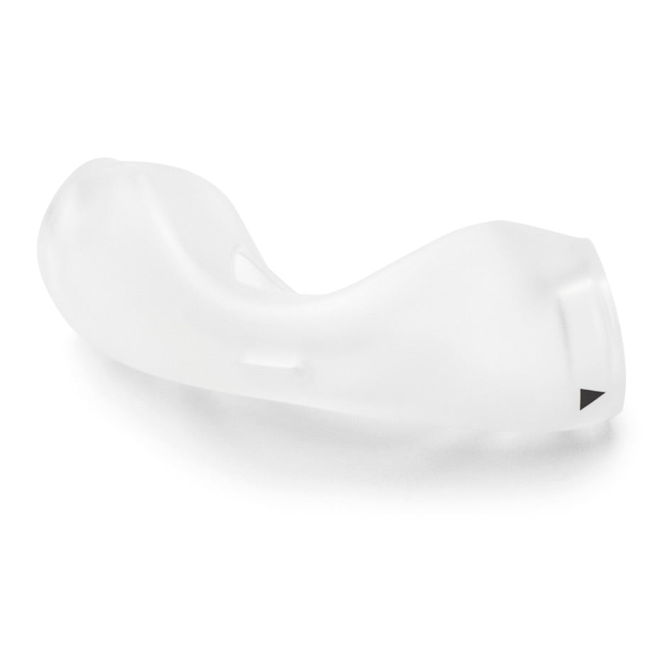 A clear, silicone nasal cushion designed for use with CPAP/BiPAP masks.