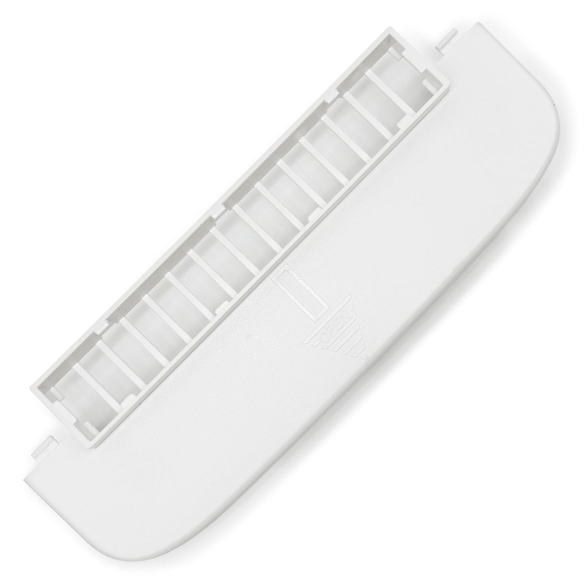 A white filter cover designed for an OxyHome oxygen concentrator, with visible slots for filter placement.