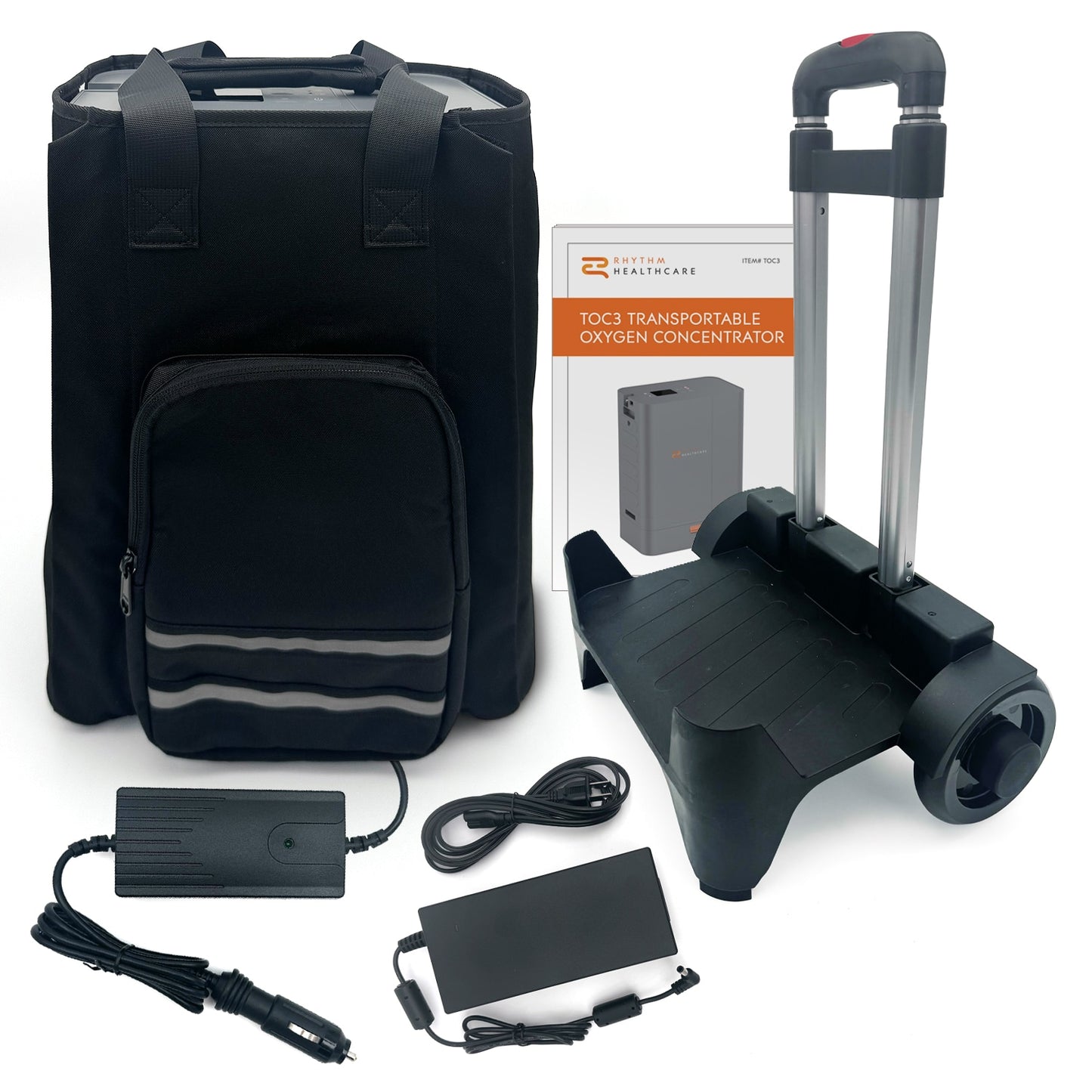 Rhythm TOC3 Portable Oxygen Concentrator Package (Continuous Flow 3 LPM & Pulse Dose 1-10)