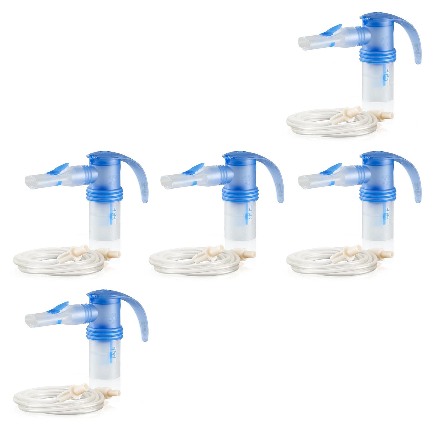 5 Pack of Pari LC Sprint Reusable Nebulizer Cup with 6-Foot Vios Pro Tubing