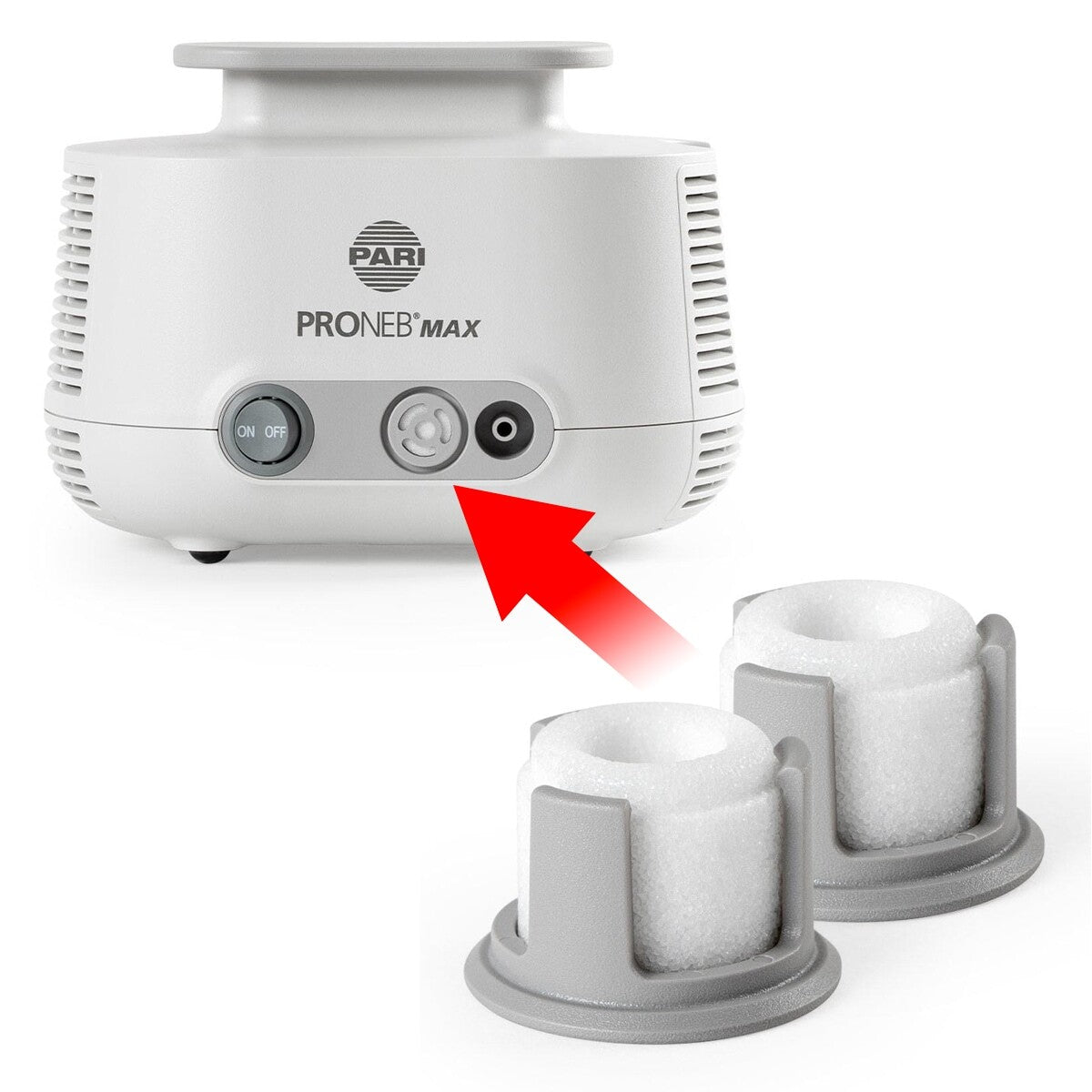 Filters for Pari ProNeb Max Nebulizer Compressor Installation View