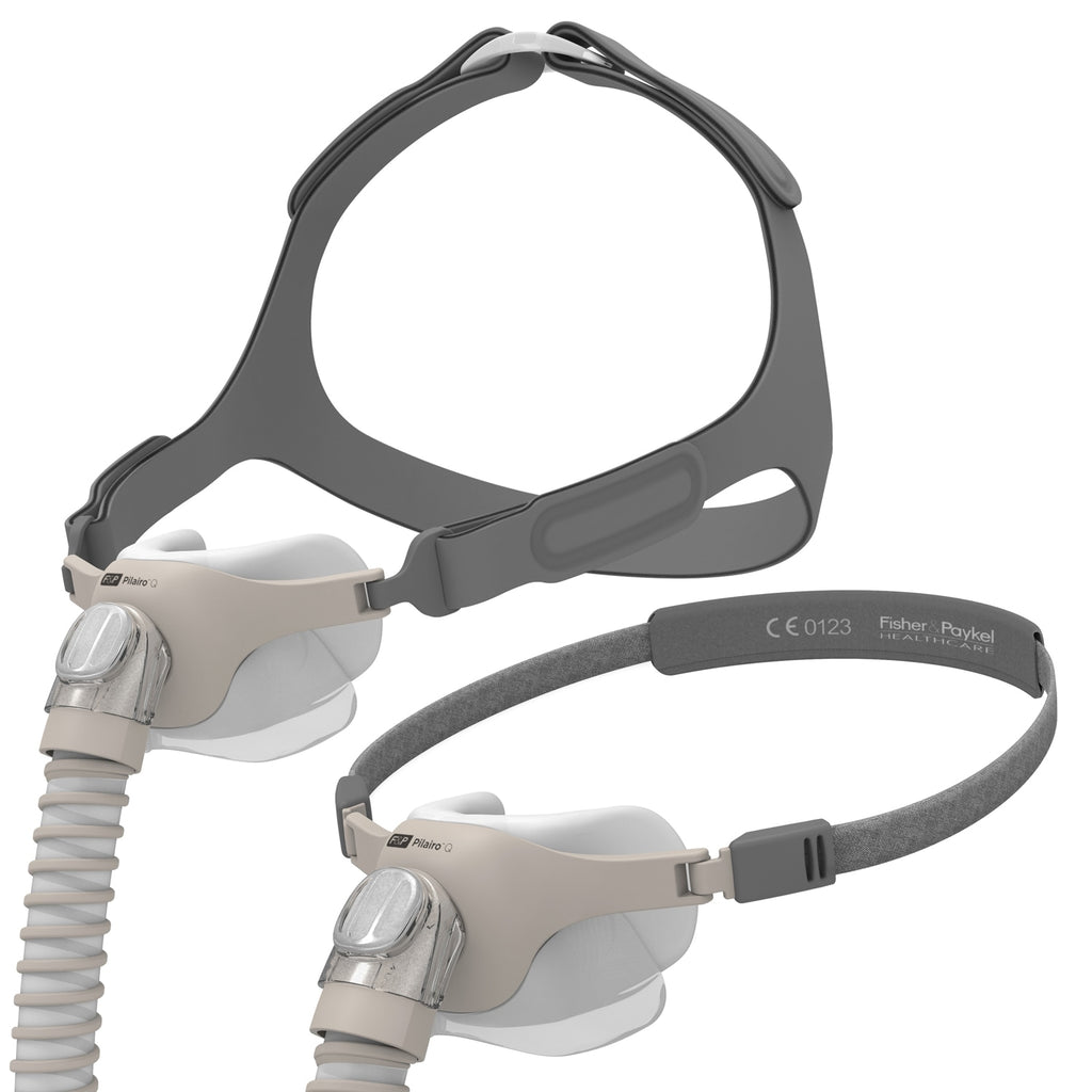 CPAP mask with hose on a white background
