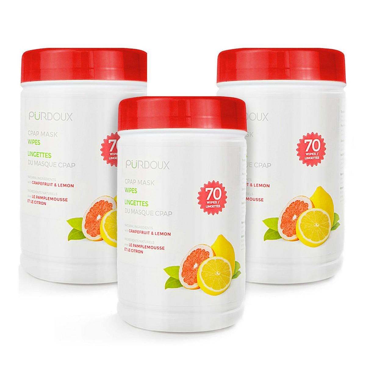 Purdoux Citrus Scented Wipes 3 Pack