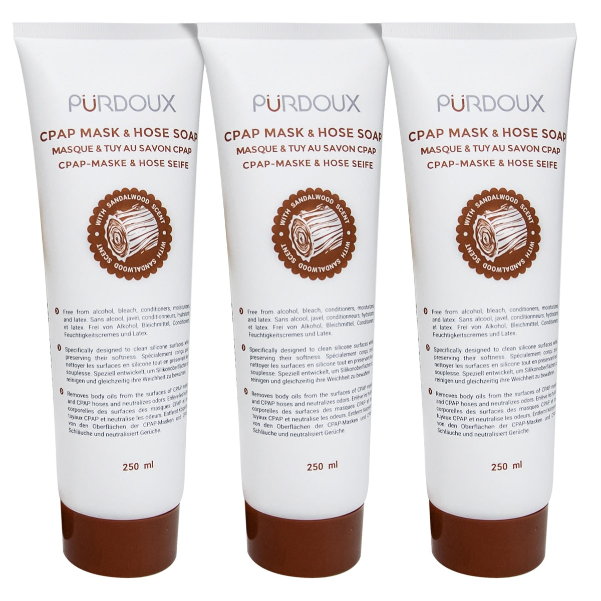 CPAP Mask and Hose Soap Sandalwood Scented - 3 pack