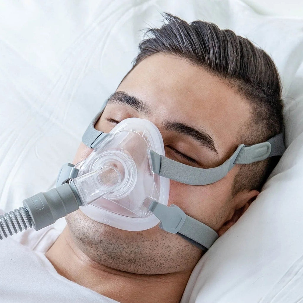 react 3b siesta full face cpap mask in use male
