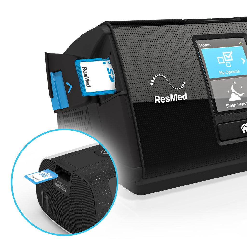 Resmed SD Data Card Being Inserted into Machine