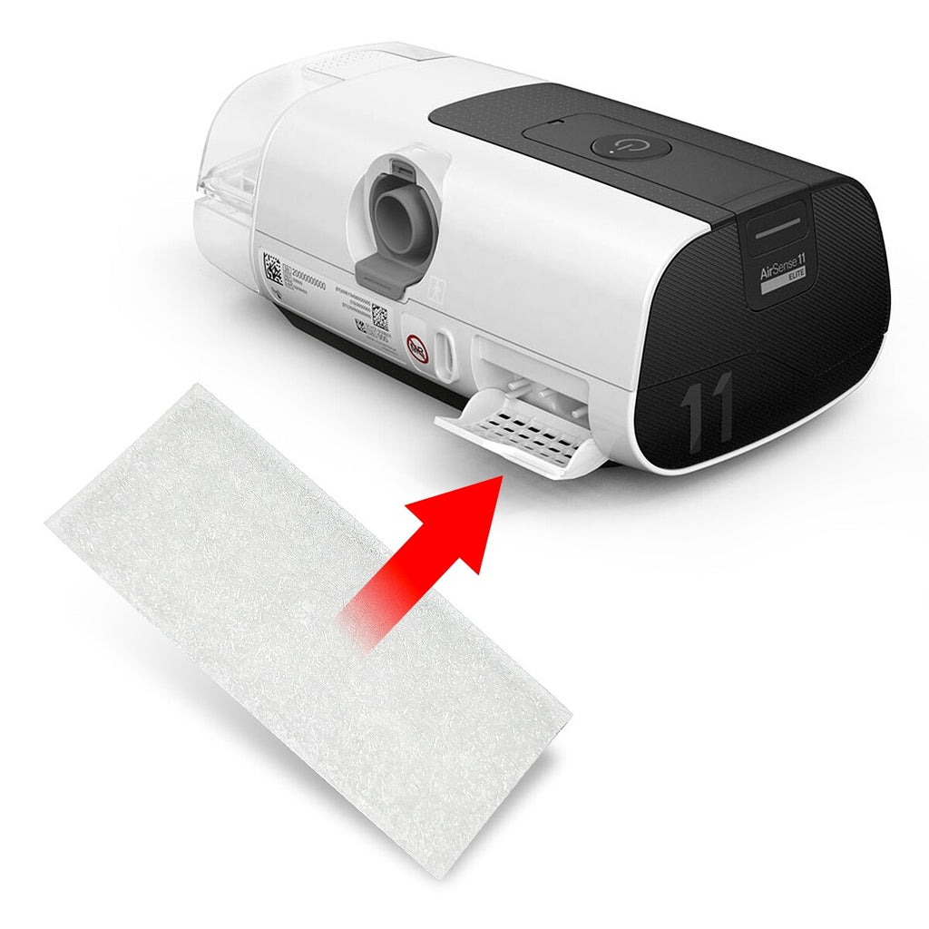 Resmed Airsense CPAP Machine showing where to insert the filter 