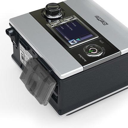 ResMed S9 Series CPAP Machine Rear View Showing Filter Placement