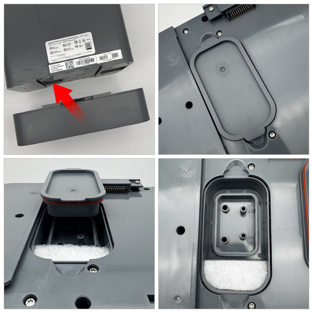 Step-by-step guide on how Insert an Intake Filter from a Rhythm Portable Oxygen Concentrator 