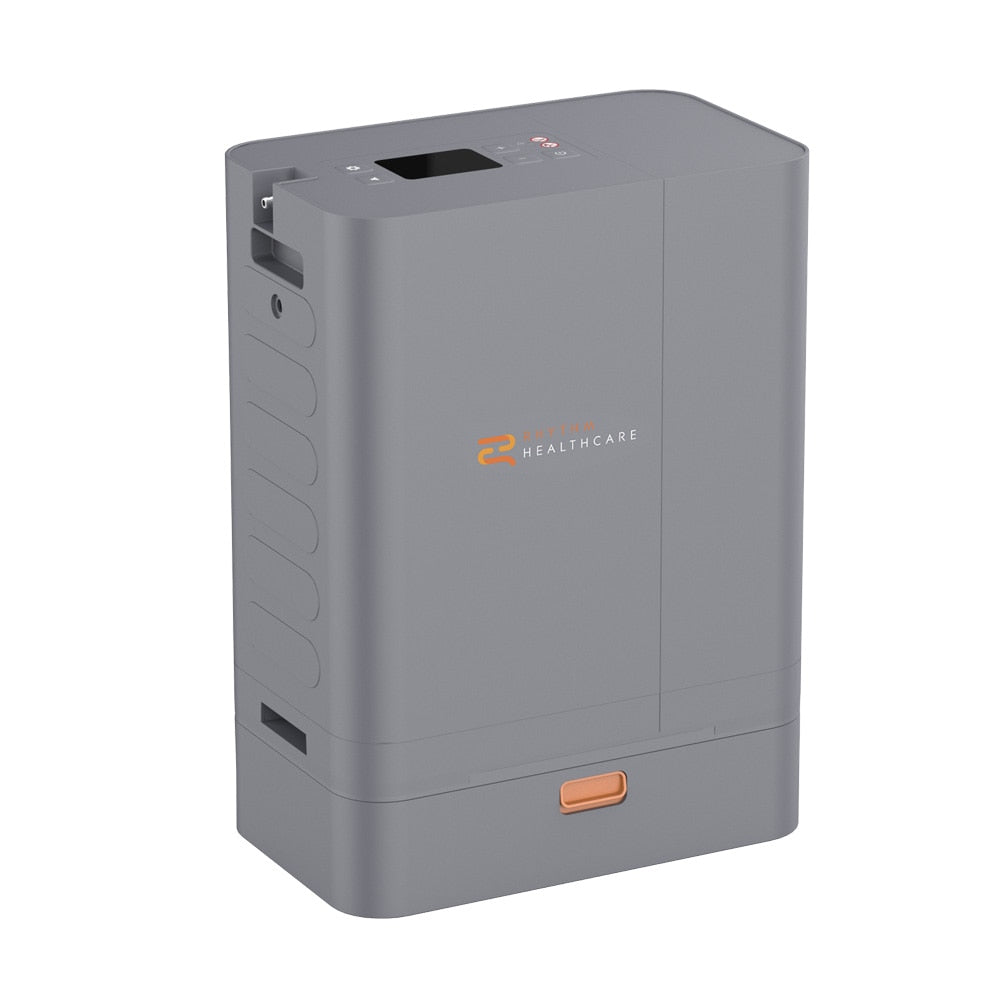 Gray electronic device with 'Healthcare' branding on a white background