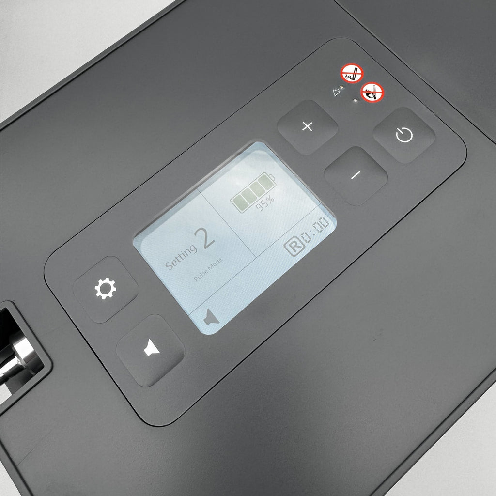Close Up of Rhythm TOC3 Portable Oxygen Concentrator Control Panel